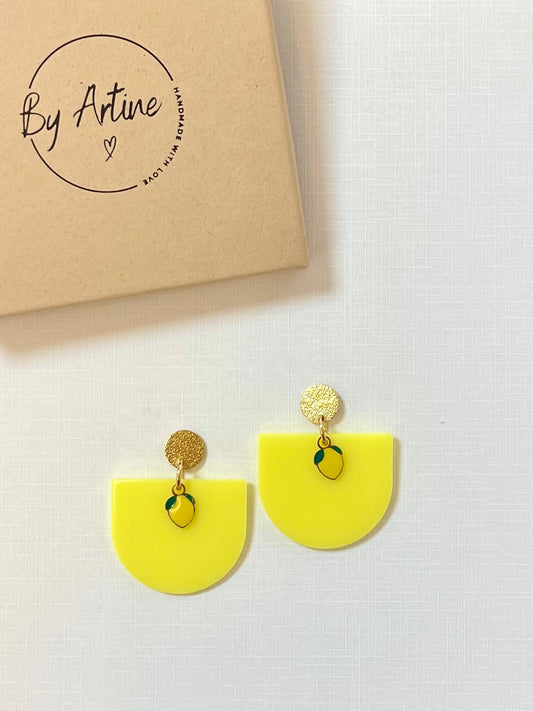 Boucles d'oreilles - Lemon - citron arrondi