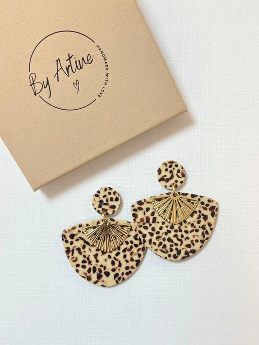 Boucles d'oreilles - Moka - éventails