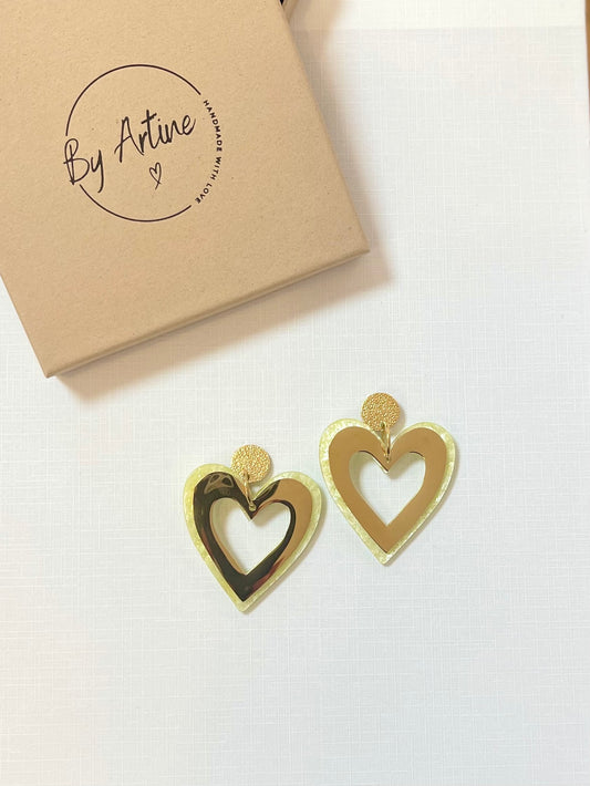 Boucles d'oreilles - Ephémères - Big Love coeur vert
