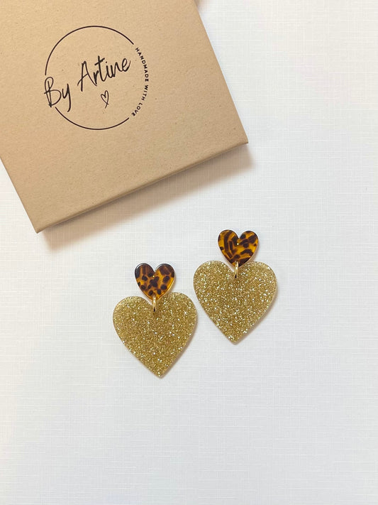 Boucles d'oreilles - Graou - paillettes (gros coeur)