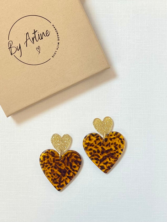 Boucles d'oreilles - Graou - paillettes (petit coeur)