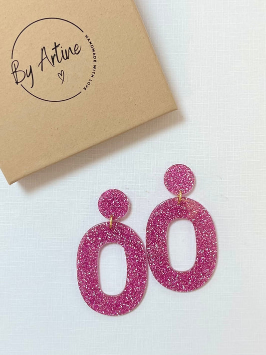 Boucles d'oreilles - Octobre Rose - Coeurs en duo (Copie)