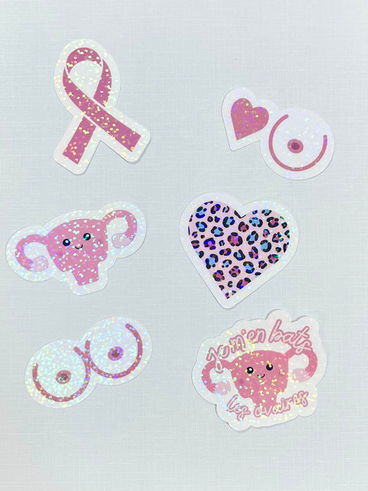Stickers à paillettes Octobre Rose