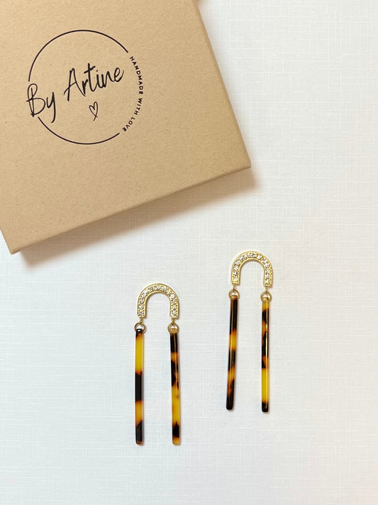 Boucles d'oreilles - Les écailles - baguettes strass