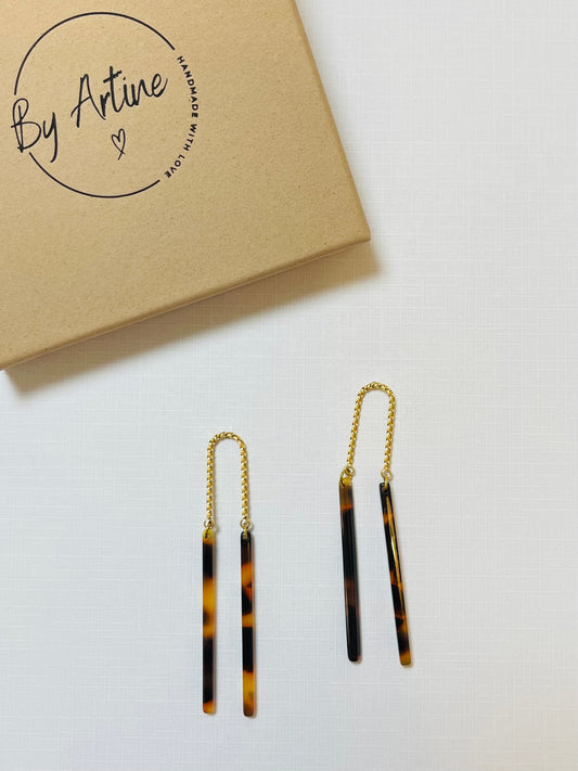 Boucles d'oreilles - Les écailles - baguettes dorées