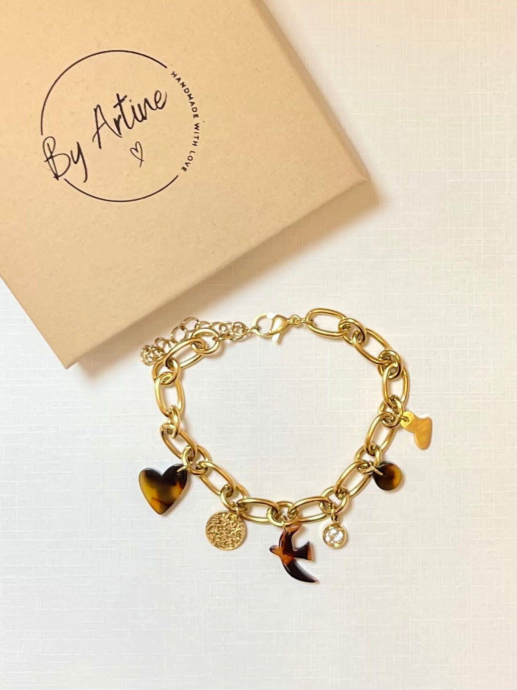 Bracelet - Les écailles - oiseau & coeur BY ARTINE