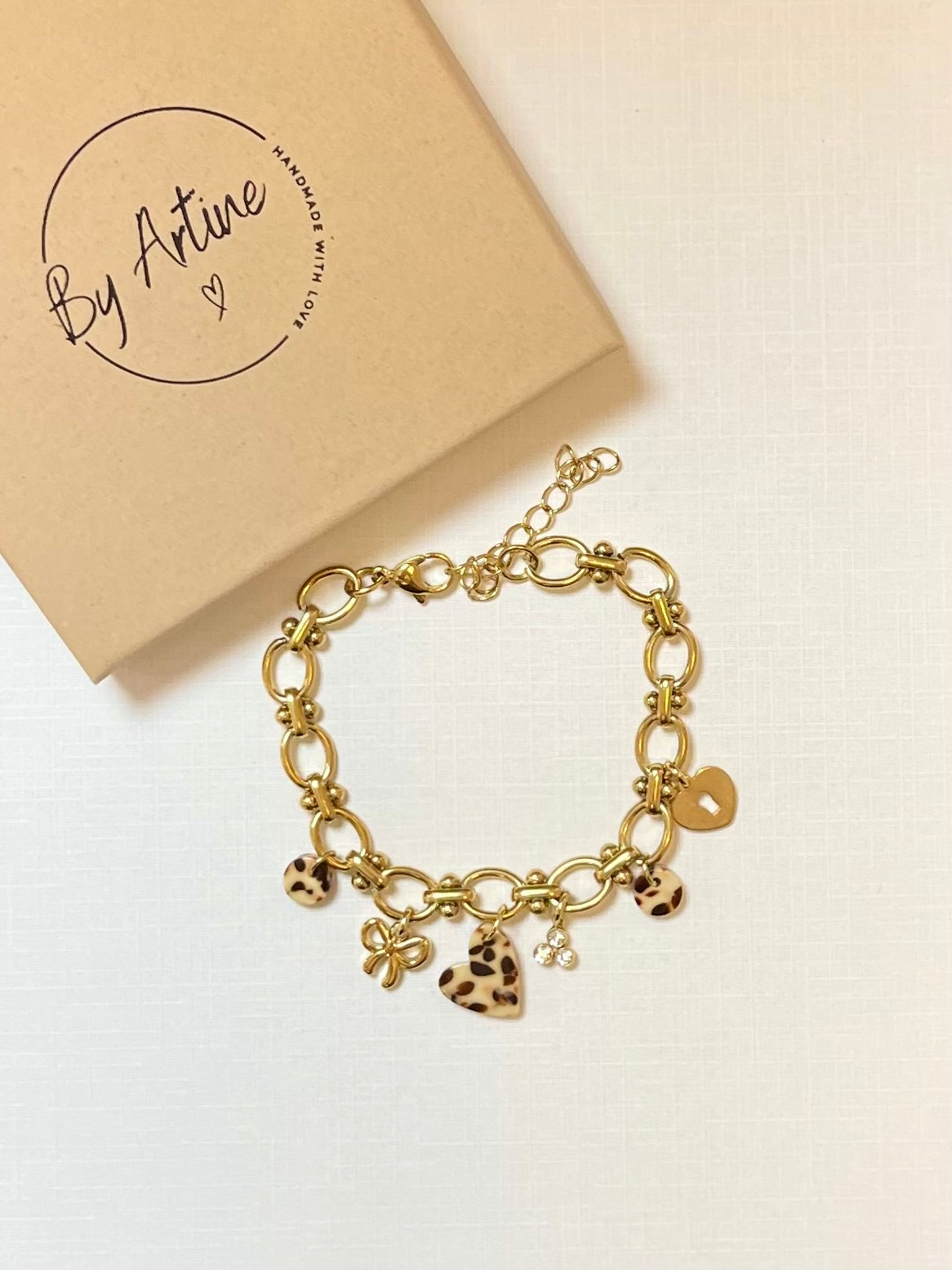 Bracelet - Moka - noeud et coeur