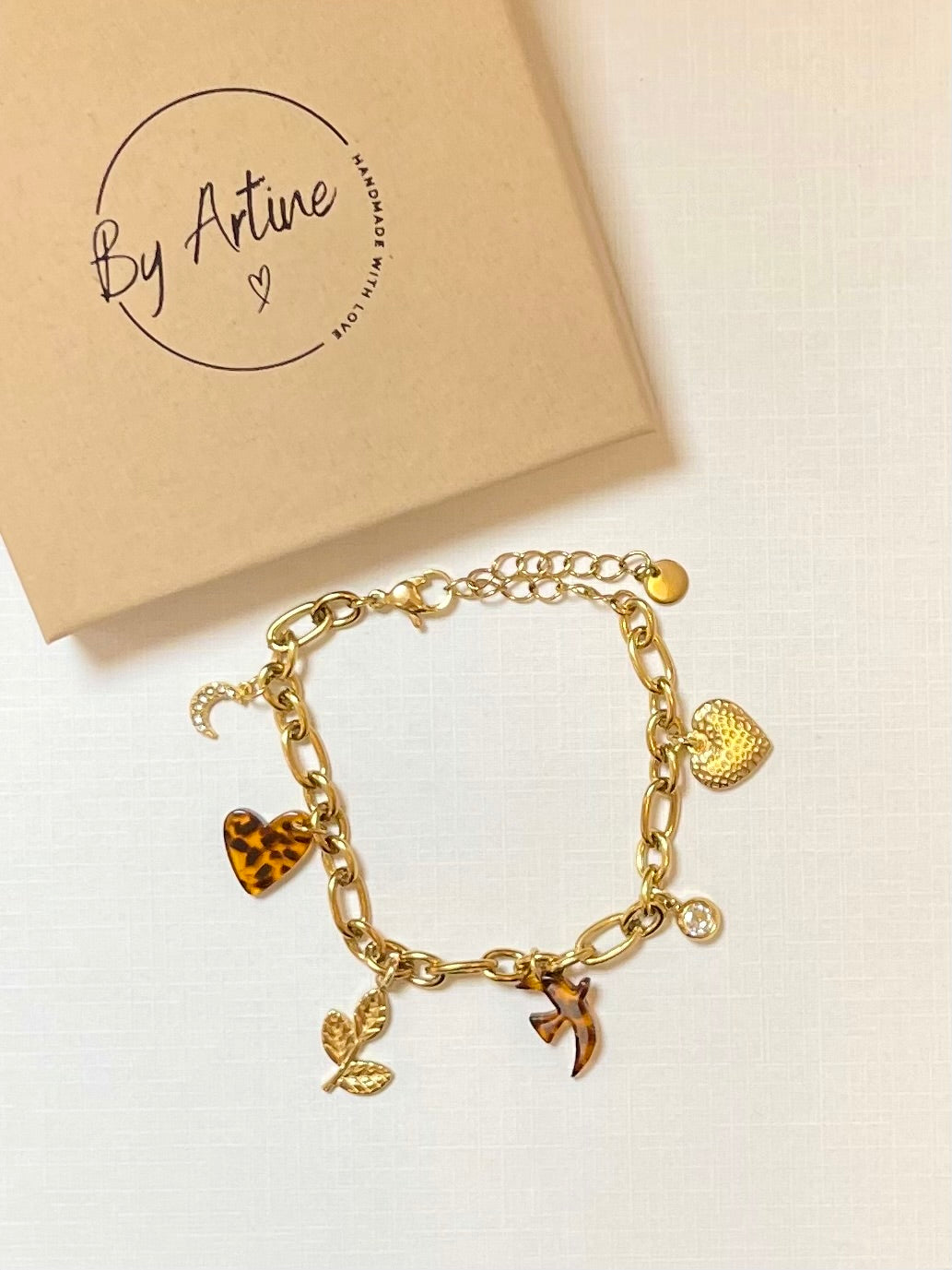 Bracelet - Graou - oiseau & coeur