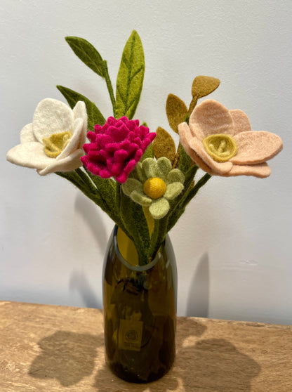 Vases issus de bouteilles de vin - bourguignonnes brunes