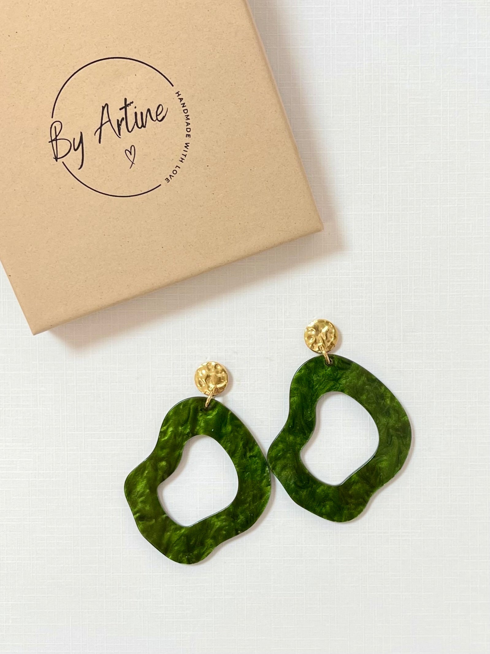 Boucles d'oreilles - Géométriques vertes BY ARTINE