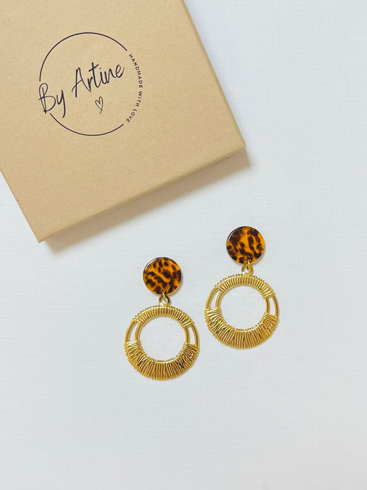 Boucles d'oreilles - Graou - pendentif tressé BY ARTINE