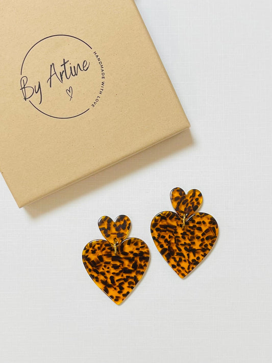 Boucles d'oreilles - Graou - duo de cœurs BY ARTINE
