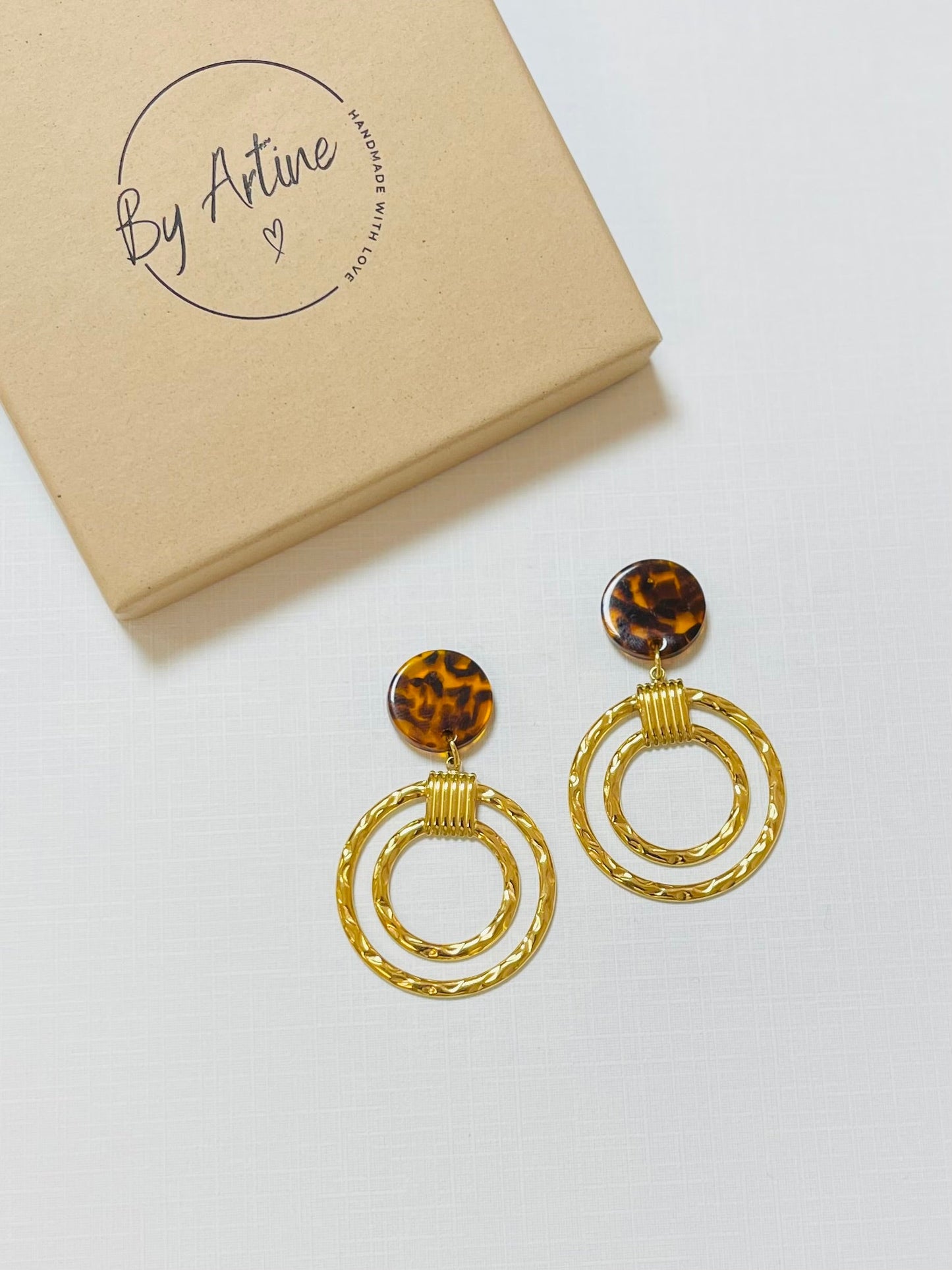 Boucles d'oreilles - Graou - pendentif martelé BY ARTINE