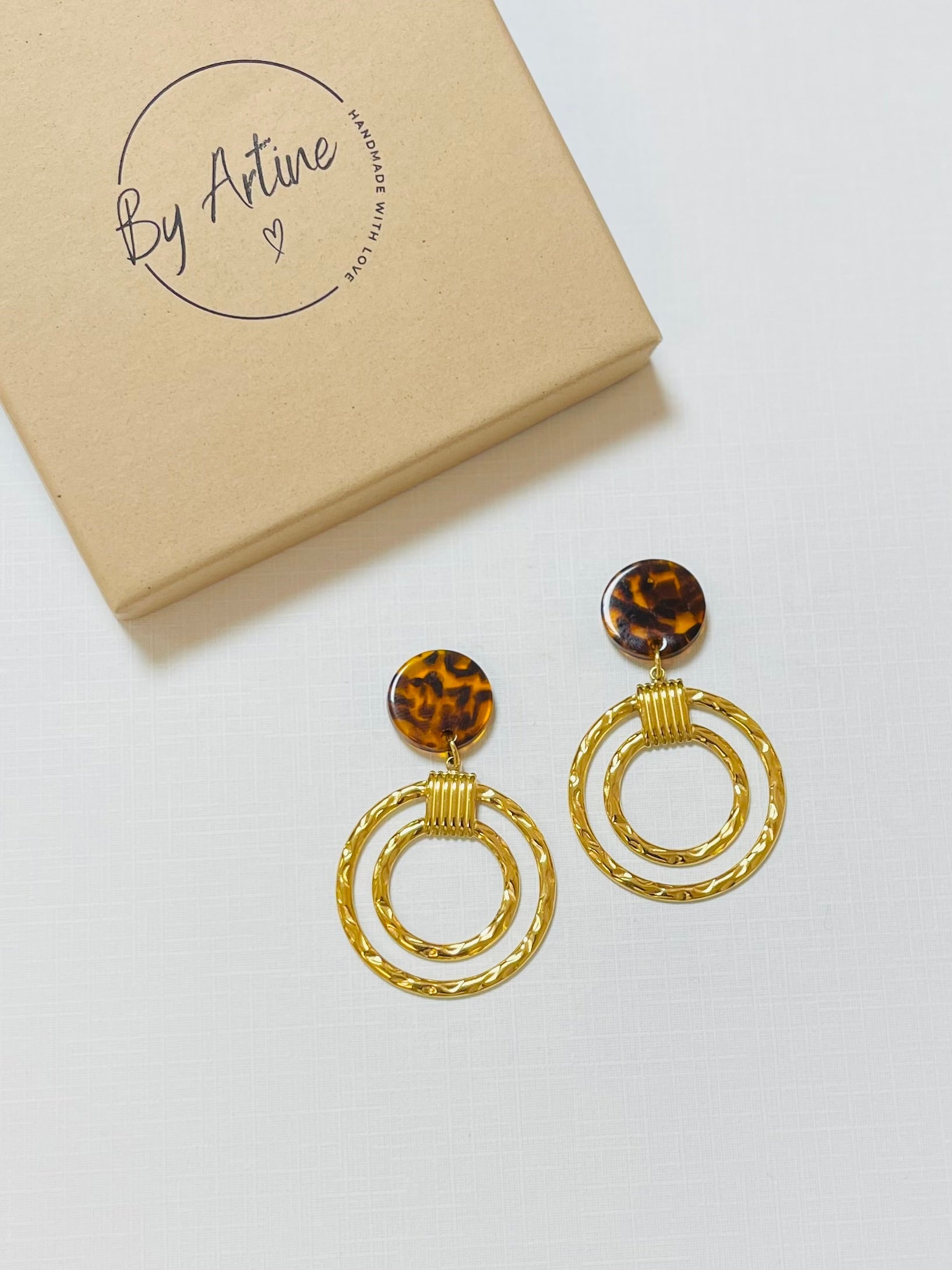 Boucles d'oreilles - Graou - pendentif martelé BY ARTINE