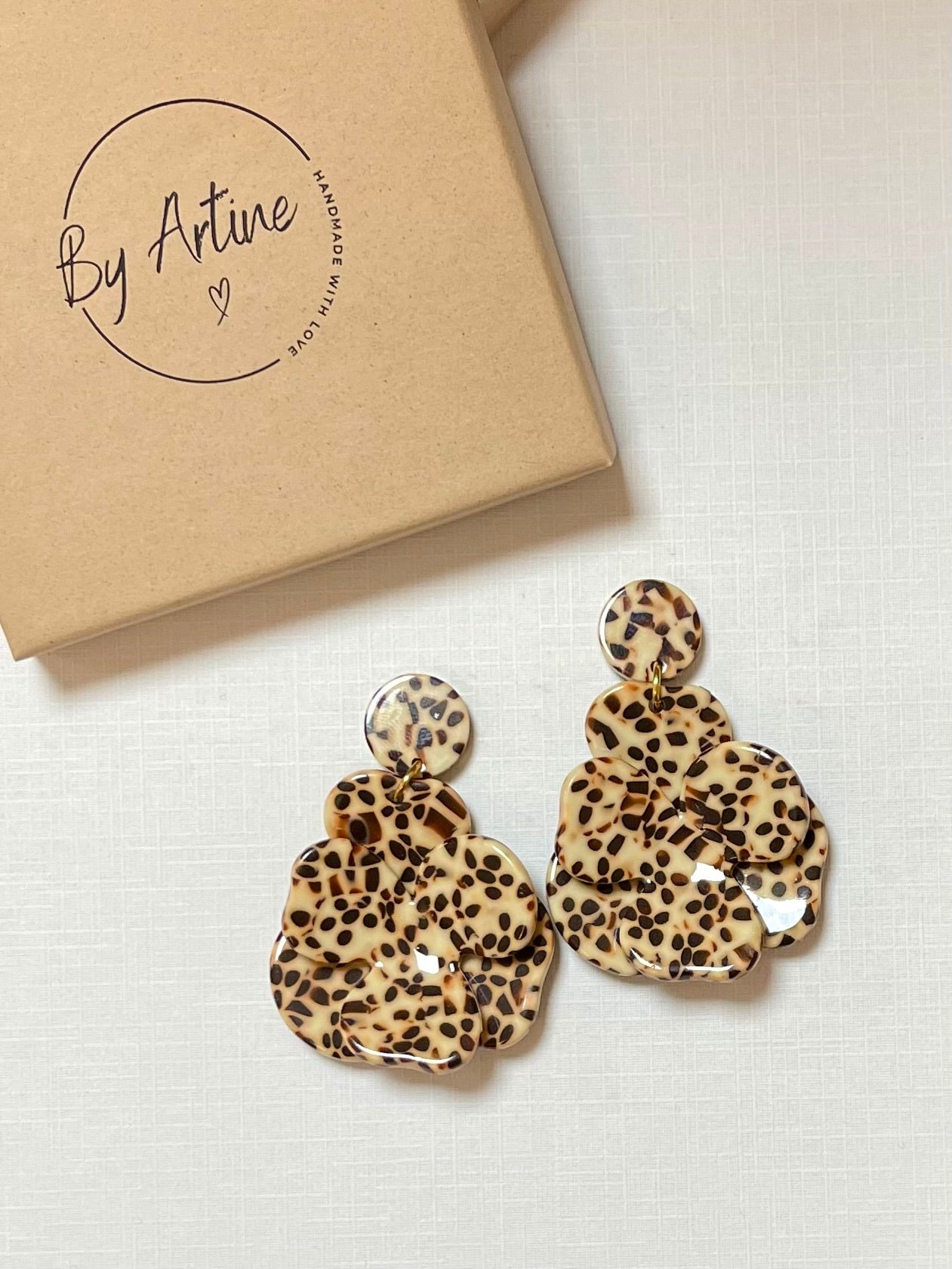 Boucles d'oreilles - Moka - Big flowers BY ARTINE