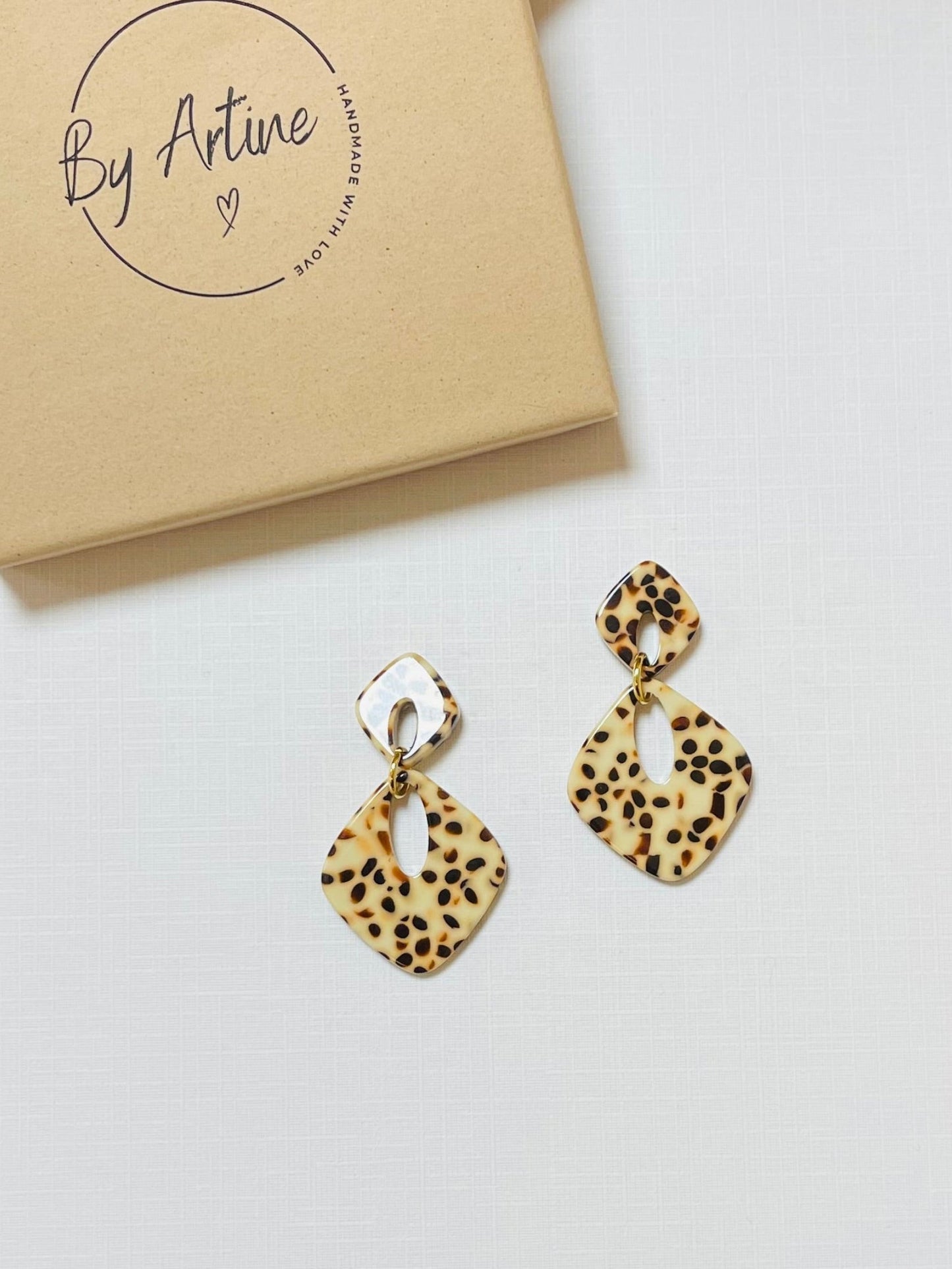 Boucles d'oreilles - Moka - losanges BY ARTINE