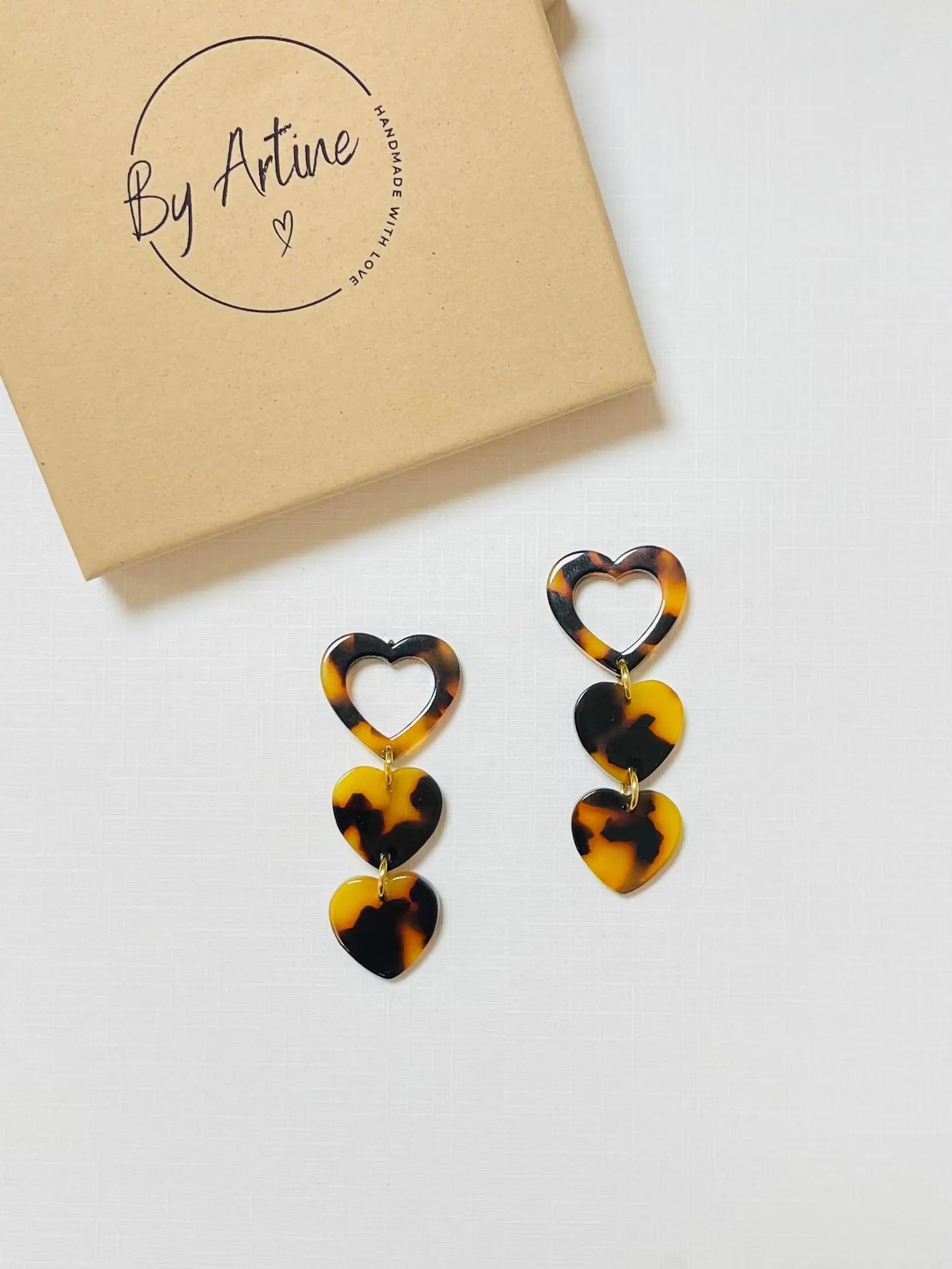 Boucles d'oreilles - Les écailles - coeurs en trio BY ARTINE