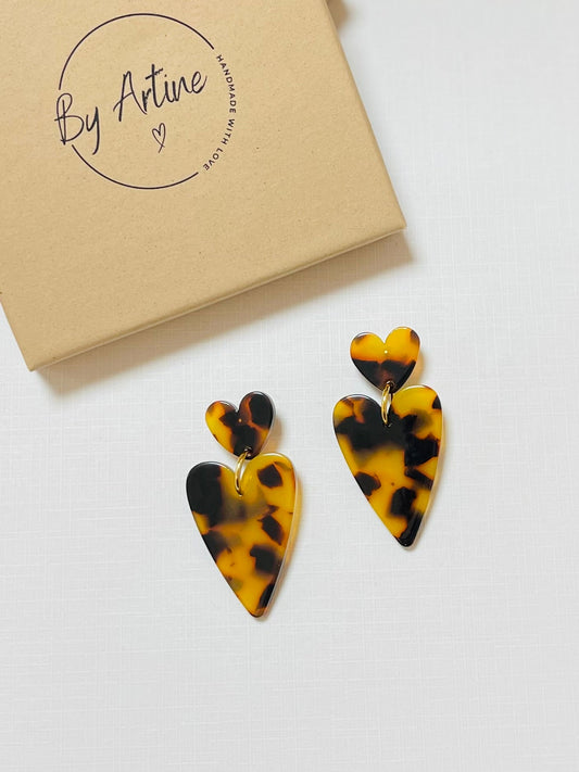 Boucles d'oreilles - Les écailles - coeurs en duo BY ARTINE