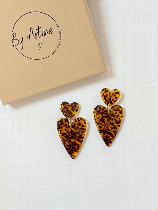 Boucles d'oreilles - Graou - coeurs en duo BY ARTINE