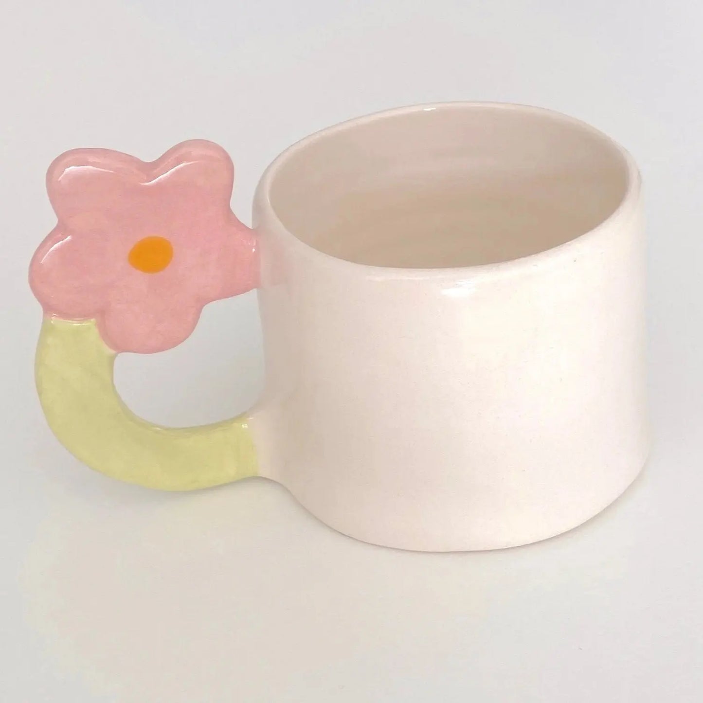 Tasse céramique - anse fleur Pipa and happy