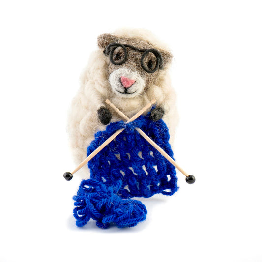 Mouton tricot bleu